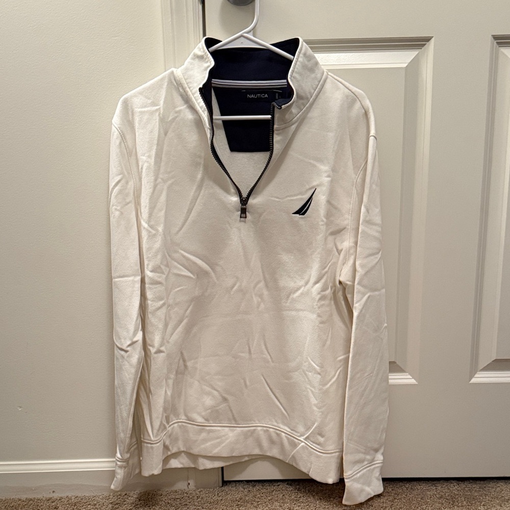 Nautica Men's Cream Zip-Up Sweater